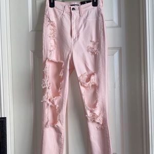 Light pink skinny jeans
